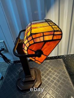 Elegant Tiffany Bankers Desk Lamp, Baroque Stained Glass Piano Light with LED