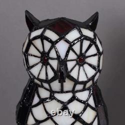 Elegant Tiffany Owl Table Lamp with Stained Glass Shade 10-Inch Decor Piece