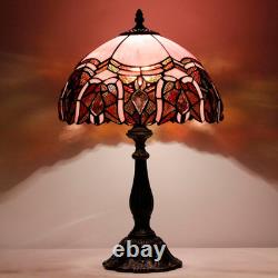 Elegant Tiffany Touch Control Table Lamp Pink Stained Glass, 19 High