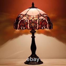 Elegant Tiffany Touch Control Table Lamp Pink Stained Glass, 19 High