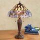 Elina Stained Glass Table Lamp Purple Each With Cfl Bulb
