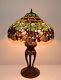Emperor Large 20w Grapes Stained Glass Handcrafted Jeweled Lamp, Zinc Base