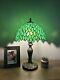 Enjoy Decor Table Lamp Green Leaves Stained Glass Included Led Bulb Vintage H19