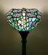 Enjoy Floor Lamp Green Blue Stained Glass Dragonfly Antique Vintage W12h66 Inch