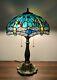 Enjoy Table Lamp Dragonfly Green Blue Stained Glass Antique Vintage W16h24 Inch