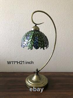 Enjoy Table Lamp Stained Glass 8Lamp Shade Metal Base W11H21Inch ET0081