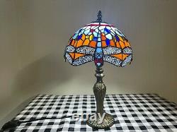 Enjoy Tiffany Dragonfly Style 10 inch Table Lamp Stained Glass Handcrafted