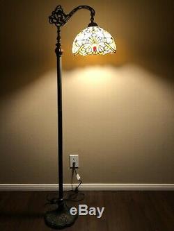 Enjoy Tiffany Floor Lamp 12 Inch Stained Glass Lamp Shade H62.5 Inch ETF0122