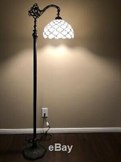 Enjoy Tiffany Floor Lamp 12 Inch Stained Glass Lamp Shade Iron Base W12H62.5 In