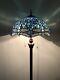 Enjoy Tiffany Floor Lamp Blue Stained Glass Dragonfly Antique Vintage W16h64