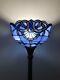 Enjoy Tiffany Style Floor Lamp Blue Stained Glass Vintage H66w12 Inch