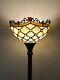 Enjoy Tiffany Style Floor Lamp Crystal Beans Gold Stained Glass Vintage 66h12w