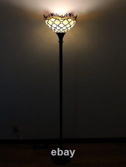 Enjoy Tiffany Style Floor Lamp Crystal Beans Gold Stained Glass Vintage 66H12W