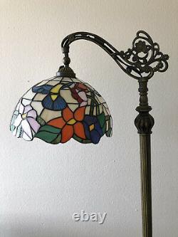 Enjoy Tiffany Style Floor Lamp Hummingbird Stained Glass Antique Vintage H62.5