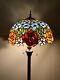 Enjoy Tiffany Style Floor Lamp Rose Flowers Stained Glass Vintage Ef1603-b 64h