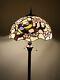 Enjoy Tiffany Style Floor Lamp Stained Glass Bird Cherry Vintage 64h16w