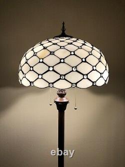 Enjoy Tiffany Style Floor Lamp Stained Glass Crystal Beans Vintage 64H16W EF1606
