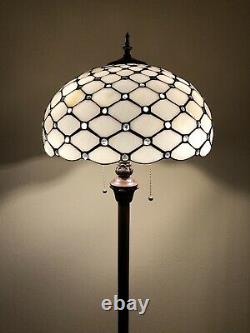 Enjoy Tiffany Style Floor Lamp Stained Glass Crystal Beans Vintage 64H16W EF1606