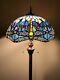Enjoy Tiffany Style Floor Lamp Stained Glass Dragonfly Blue Vintage H64w16