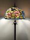 Enjoy Tiffany Style Floor Lamp Stained Glass Hummingbird Flowers Vintage H64w16