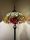Enjoy Tiffany Style Floor Lamp Stained Glass Rose Flowers Vintage H64w16 In
