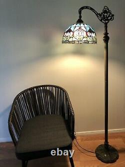Enjoy Tiffany Style Floor Lamp Tulip Flower Stained Glass Antique Vintage H62.5