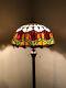 Enjoy Tiffany Style Floor Lamp Tulip Flowers Stained Glass Vintage H64w16 Inch