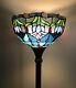 Enjoy Tiffany Style Floor Lamp Tulip Flowers Stained Glass Vintage H66w12 Inch