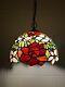 Enjoy Tiffany Style Stained Glass Rose Flowers Vintage Hanging Lighting H60w12