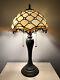 Enjoy Tiffany Style Table Lamp Crystal Bean Gold Stained Glass Vintage 22h12w