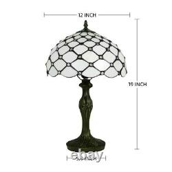Enjoy Tiffany Style Table Lamp Crystal Bean White Stained Glass Antique Vintage