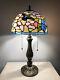 Enjoy Tiffany Style Table Lamp Hummingbird Flower Stained Glass Vintage H22w12