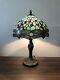 Enjoy Tiffany Style Table Lamp Jade Greestained Glass Dragonfly Vintage 19h12w