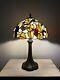 Enjoy Tiffany Style Table Lamp Stained Glass Butterfly Grape Vintage H19w12 In