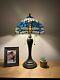 Enjoy Tiffany Style Table Lamp Stained Glass Dragonfly Vintage H22w12 Inch