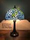 Enjoy Tiffany Style Table Lamp Stained Glass Flower Antique Vintage W12h19