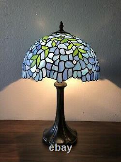 Enjoy Tiffany Style Table Lamp Stained Glass Flower Antique Vintage W12H19