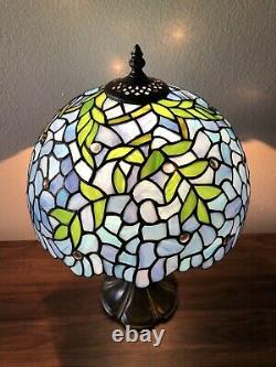 Enjoy Tiffany Style Table Lamp Stained Glass Flower Antique Vintage W12H19