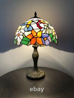 Enjoy Tiffany Style Table Lamp Stained Glass Hummingbird Antique Vintage 19H
