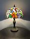 Enjoy Tiffany Style Table Lamp Stained Glass Hummingbird Flower Vintage 19h12w
