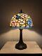 Enjoy Tiffany Style Table Lamp Stained Glass Hummingbird Flower Vintage H19w12