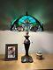 Enjoy Tiffany Style Table Lamp Stained Glass Vintage H24w16 Inches