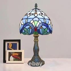 European Tiffany Style Table Lamp Blue Stained Glass/Retro Decor Lamp AC85-265V