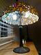 Exquisite Bronze Stained Glass Lamp, Old Tiffany Studio Reproduction