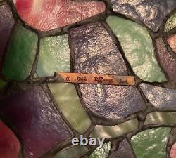 Extra Large DALE TIFFANY INC Stained Glass Lamp. Classic Rose Flower Motif RARE