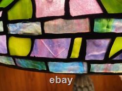 Extra Large DALE TIFFANY INC Stained Glass Lamp. Classic Rose Flower Motif RARE