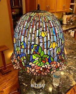 Extra Large Stained Glass Tiffany Lily Lotus Style Lamp