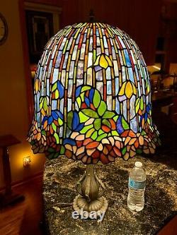 Extra Large Stained Glass Tiffany Lily Lotus Style Lamp