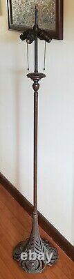 Extremely RARE Handel Leaded Slag Stained Glass Peacock FLOOR Lamp Base