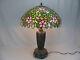 Fine Antique Handel / Unique Leaded Stained Glass Apple Or Cherry Blossom Lamp